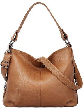 Women's Orange Genuine Leather Bag Slouchy Purse Crossbody Bag Zipper Pocket